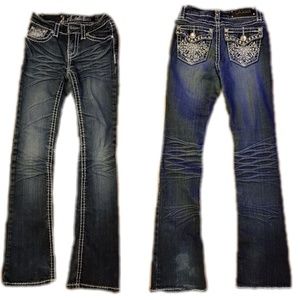 Girls L.A. Idol jeans size 10 W: 23 L: 28.5 bling
